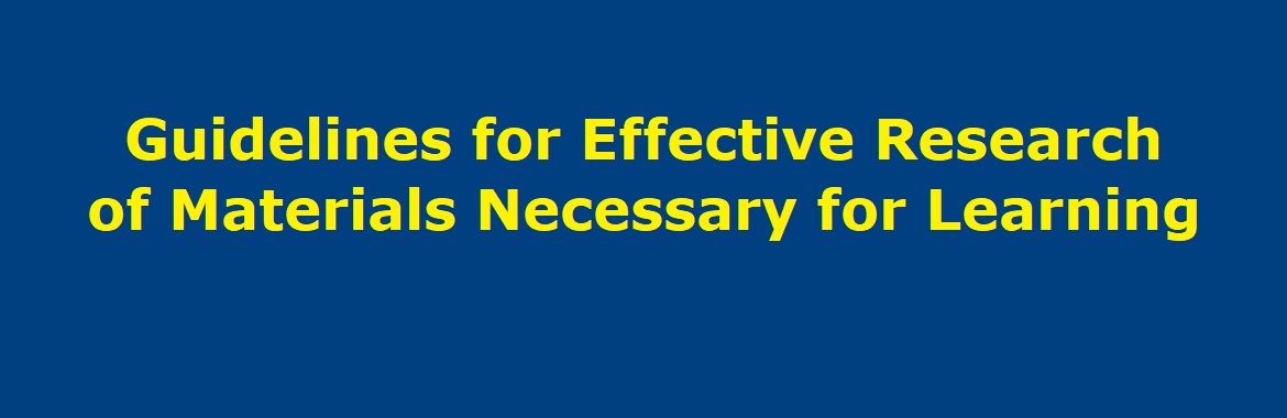 Guidelines for Effective Research of Materials Necessary for Learning