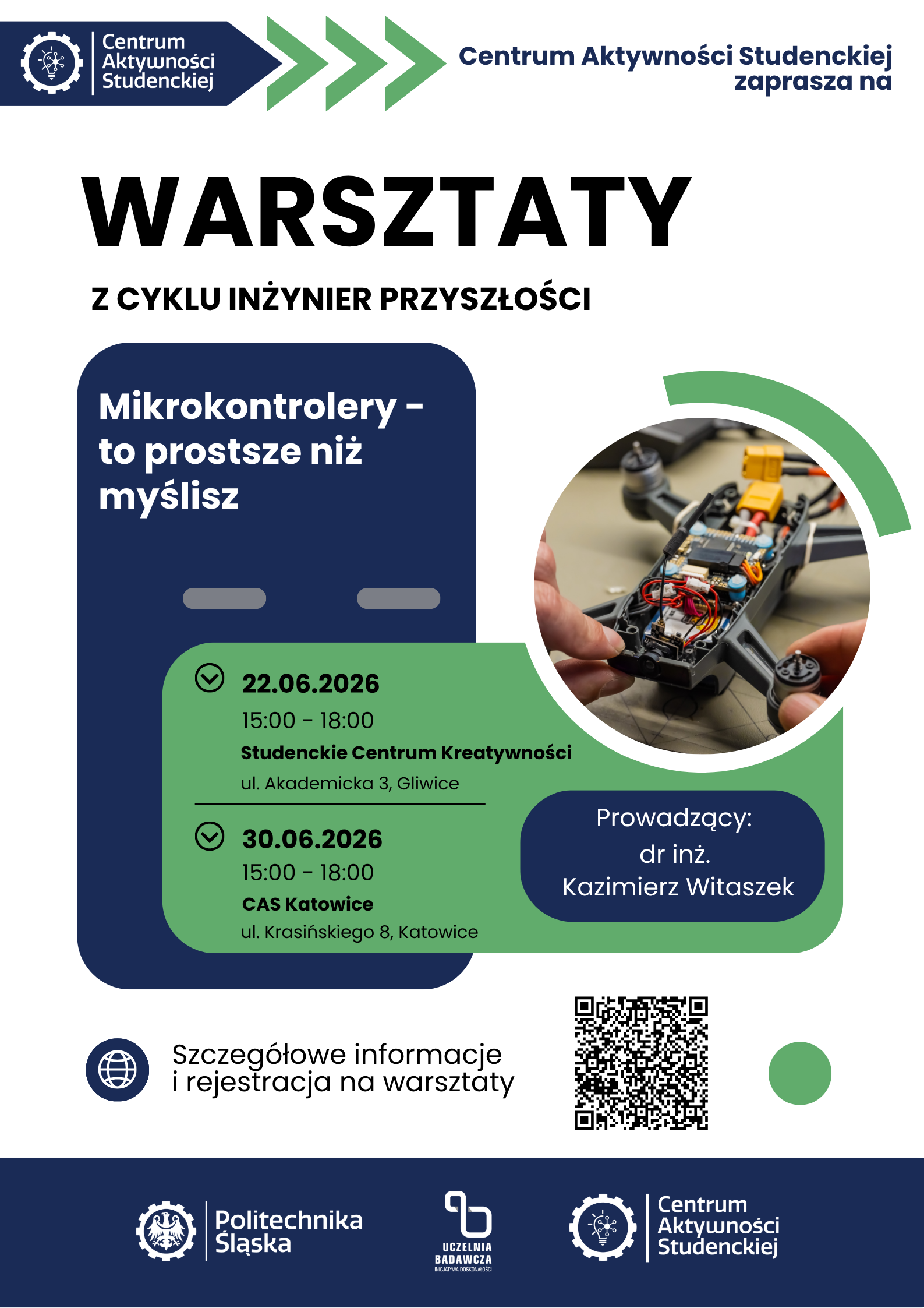 plakat Warsztaty IP Mikrokontrolery 22 i 30 czerwca