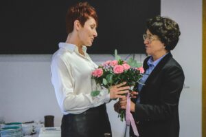 Dyrektor CPN prof. A. Ziembińska-Buczyńska oraz prorektor Politechniki Śląskiej prof. B. Skołud