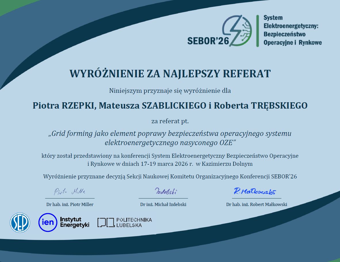 wyróżnienie referatu SEBOR2026_PR,MSz