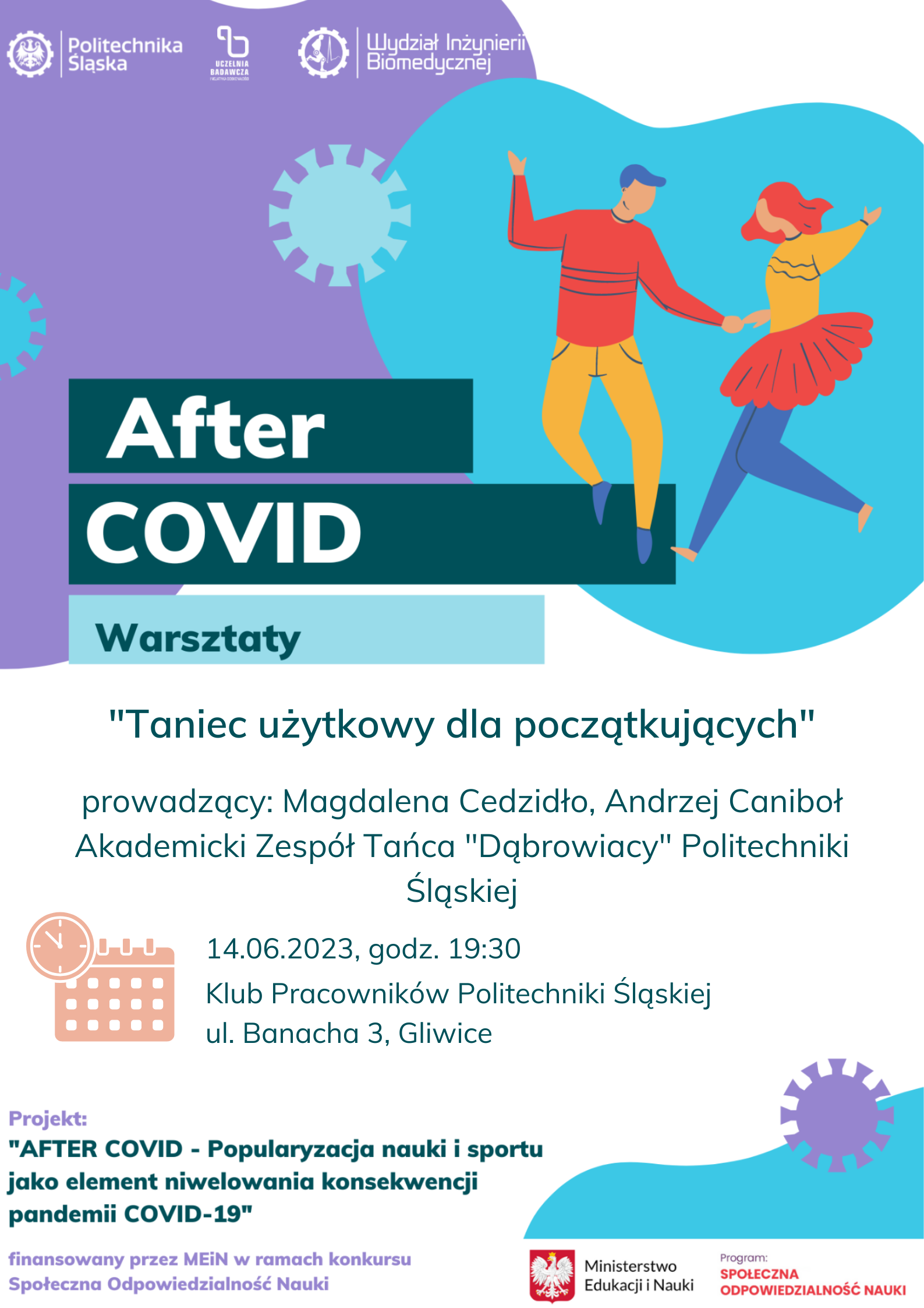 14.06.23.Warsztaty sportowo-taneczne prowadzący Akademicki Zespół Tańca Dąbrowiacy Politechniki Śląskiej