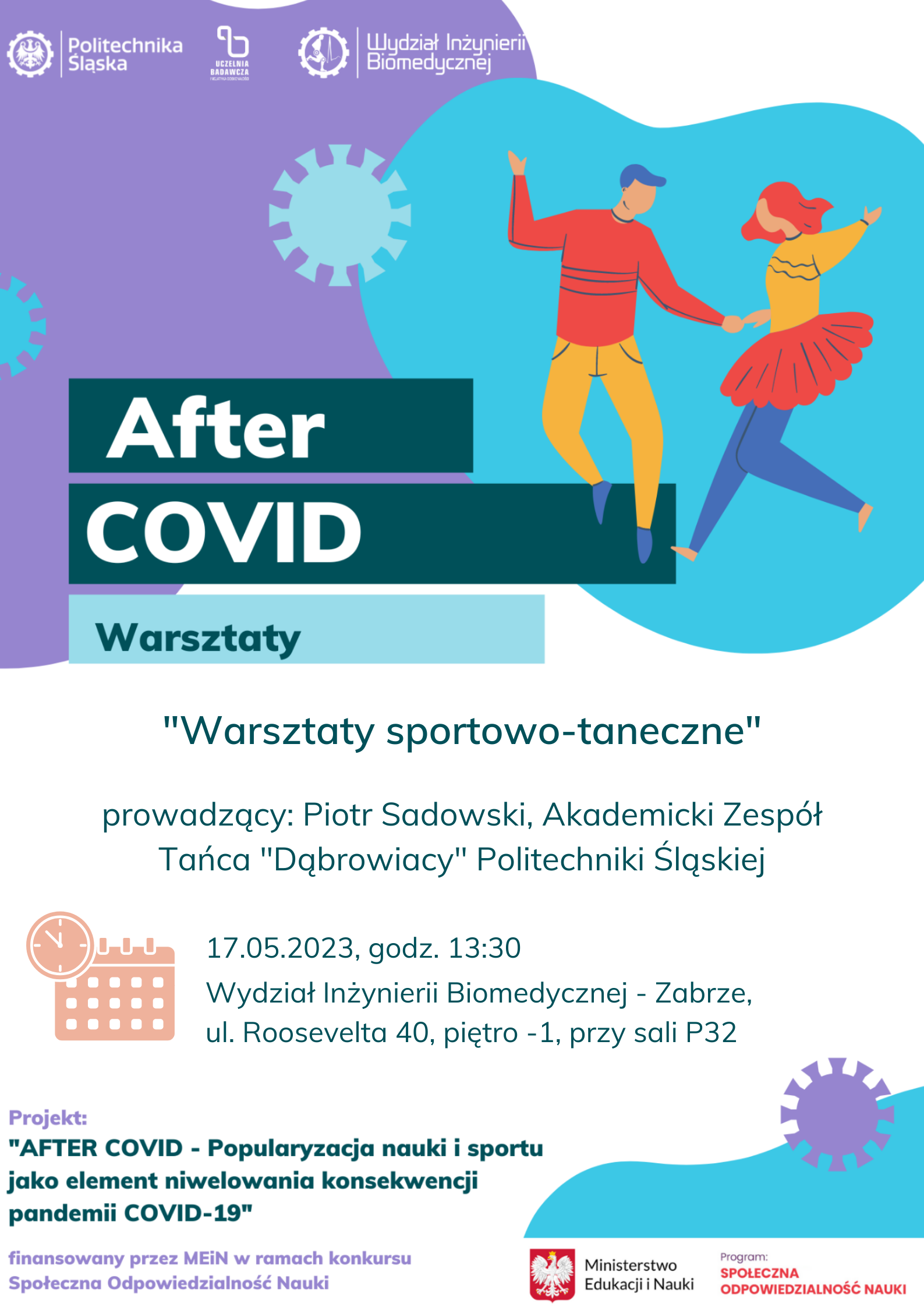 Sadowski_Warsztaty sportowo-taneczne prowadzący Akademicki Zespół Tańca Dąbrowiacy Politechniki Śląskiej
