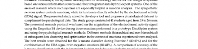 Hybrid system of emotion evaluation in physiotherapeutic procedures