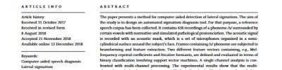 Multi-channel acoustic analysis of phoneme