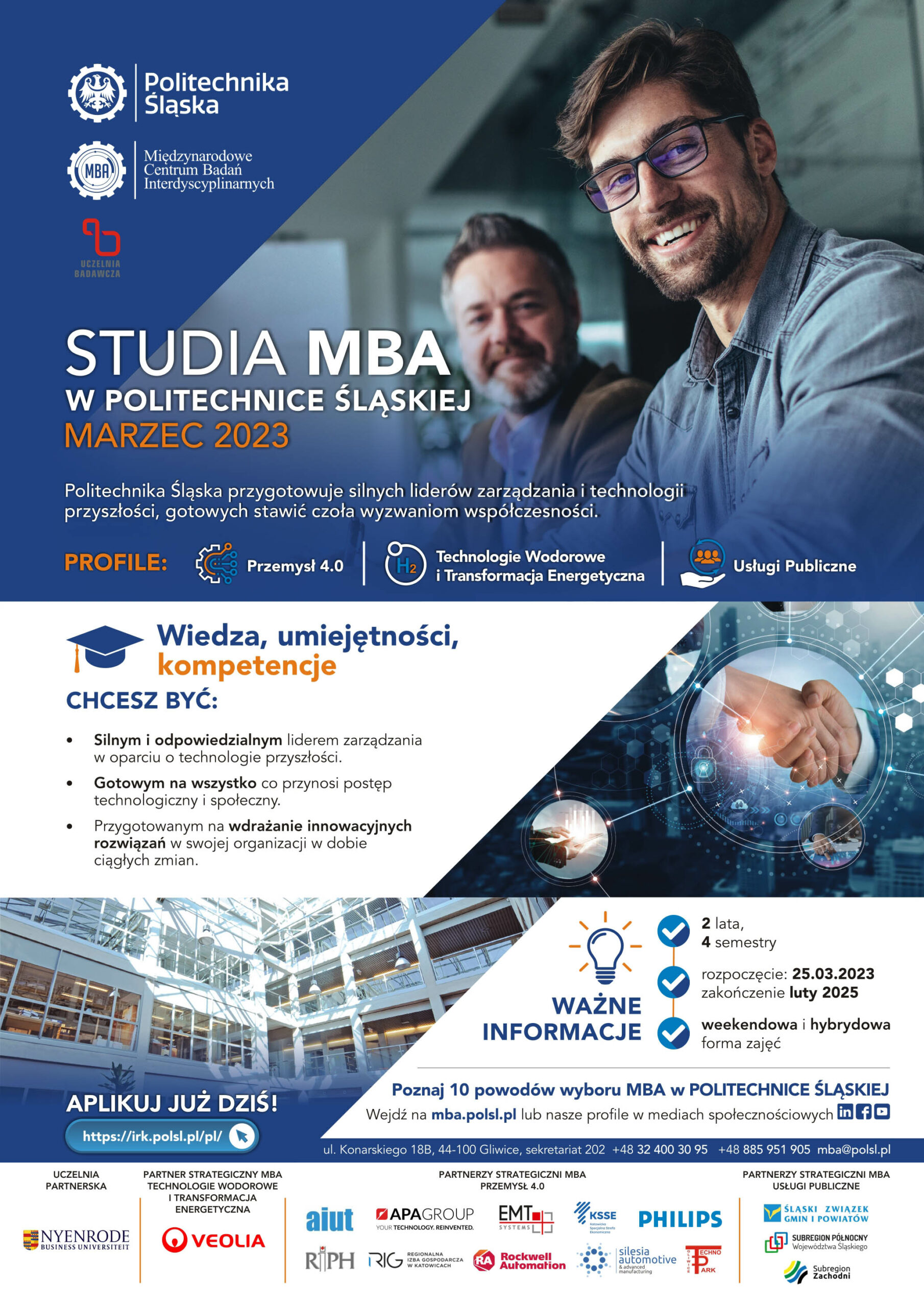 ulotka z zaproszeniem na studia MBA Przemysł 4 0