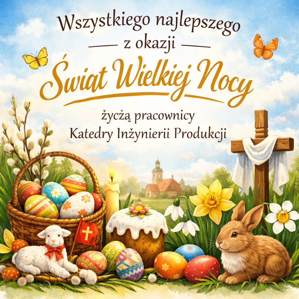 Wielkanocne życzenia od pracowników Katedry Inżynierii Produkcji