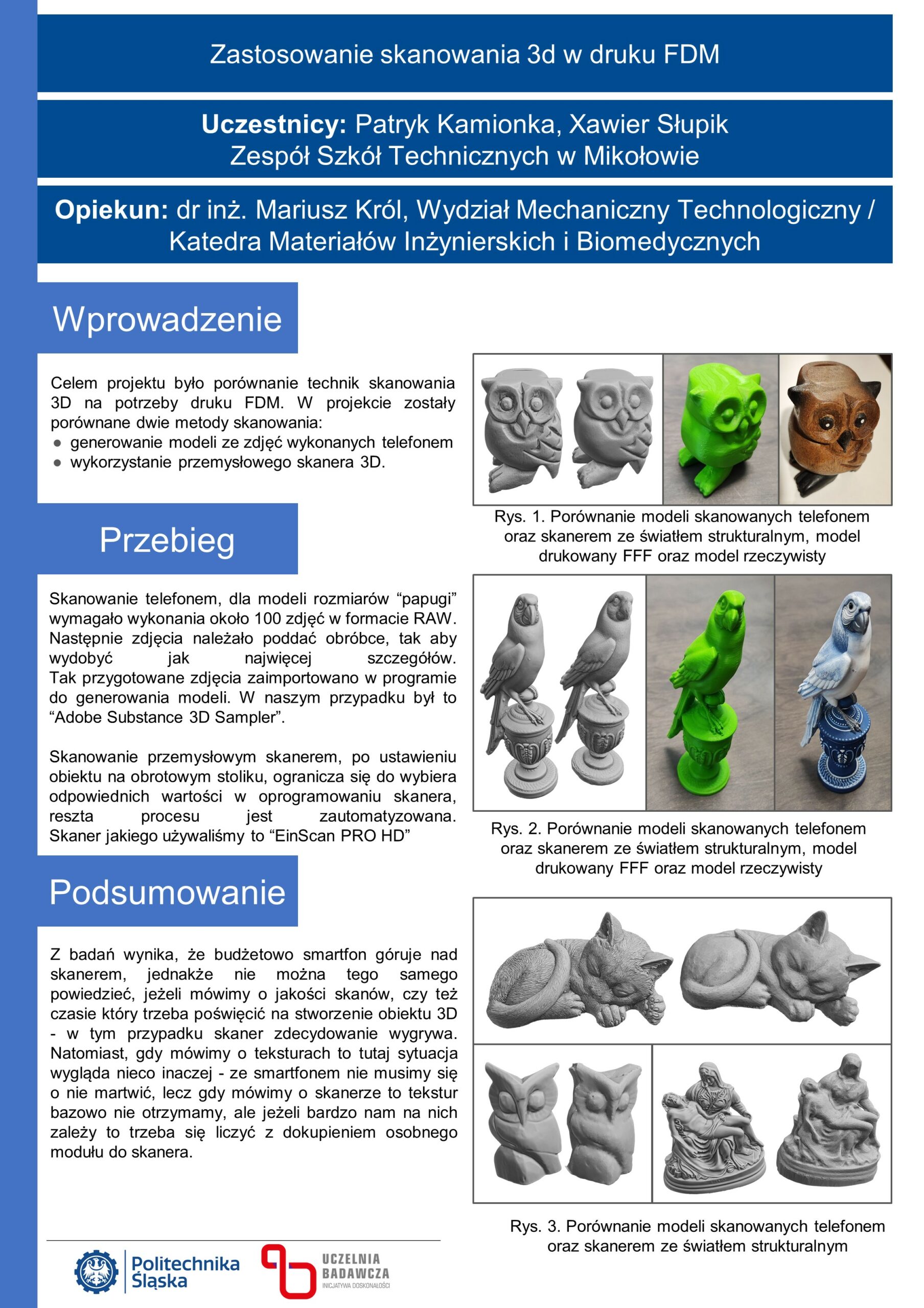 Poster Zastosowanie skanowania 3D w druku FDM