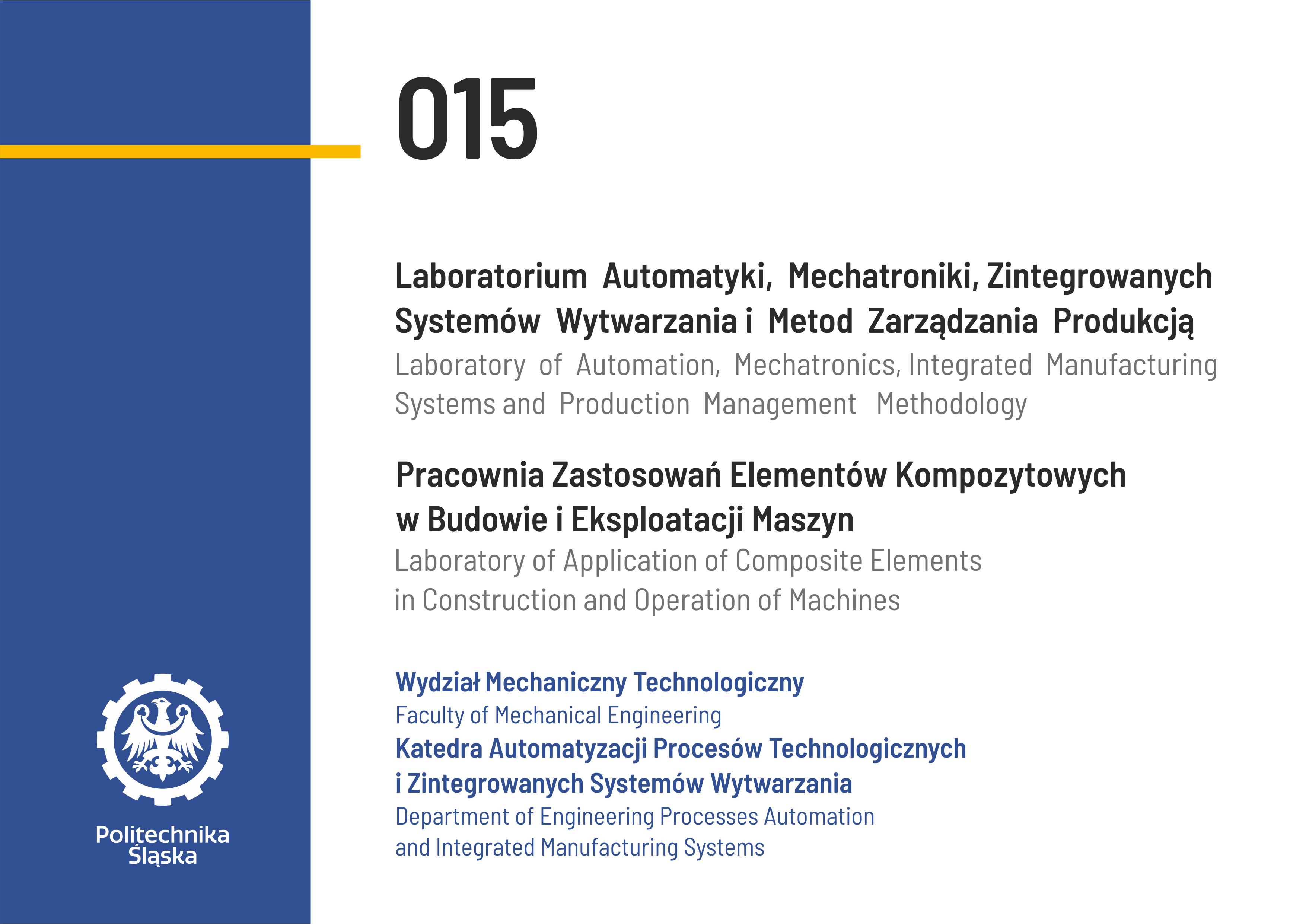 Pracownia Zastosowań <br>Elementów Kompozytowych<br> w Budowie i Eksploatacji Maszyn