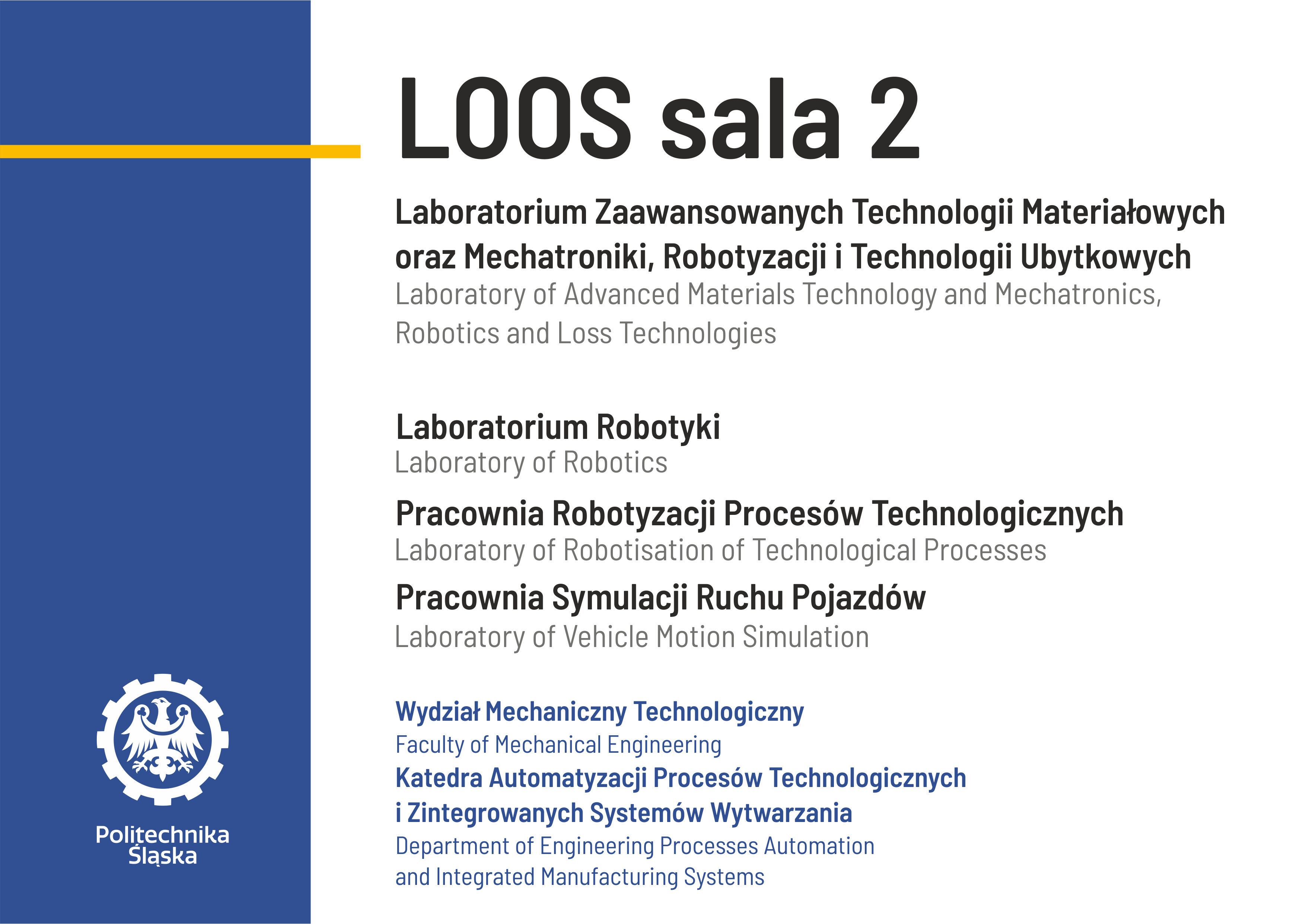Pracownia<br>Robotyzacji Procesów Technologicznych