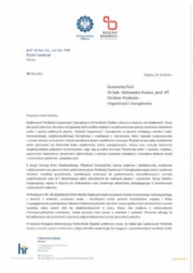 Życzenia Rektora Politechniki Śląskiej z okazji inauguracji roku akademickiego 2024/2025