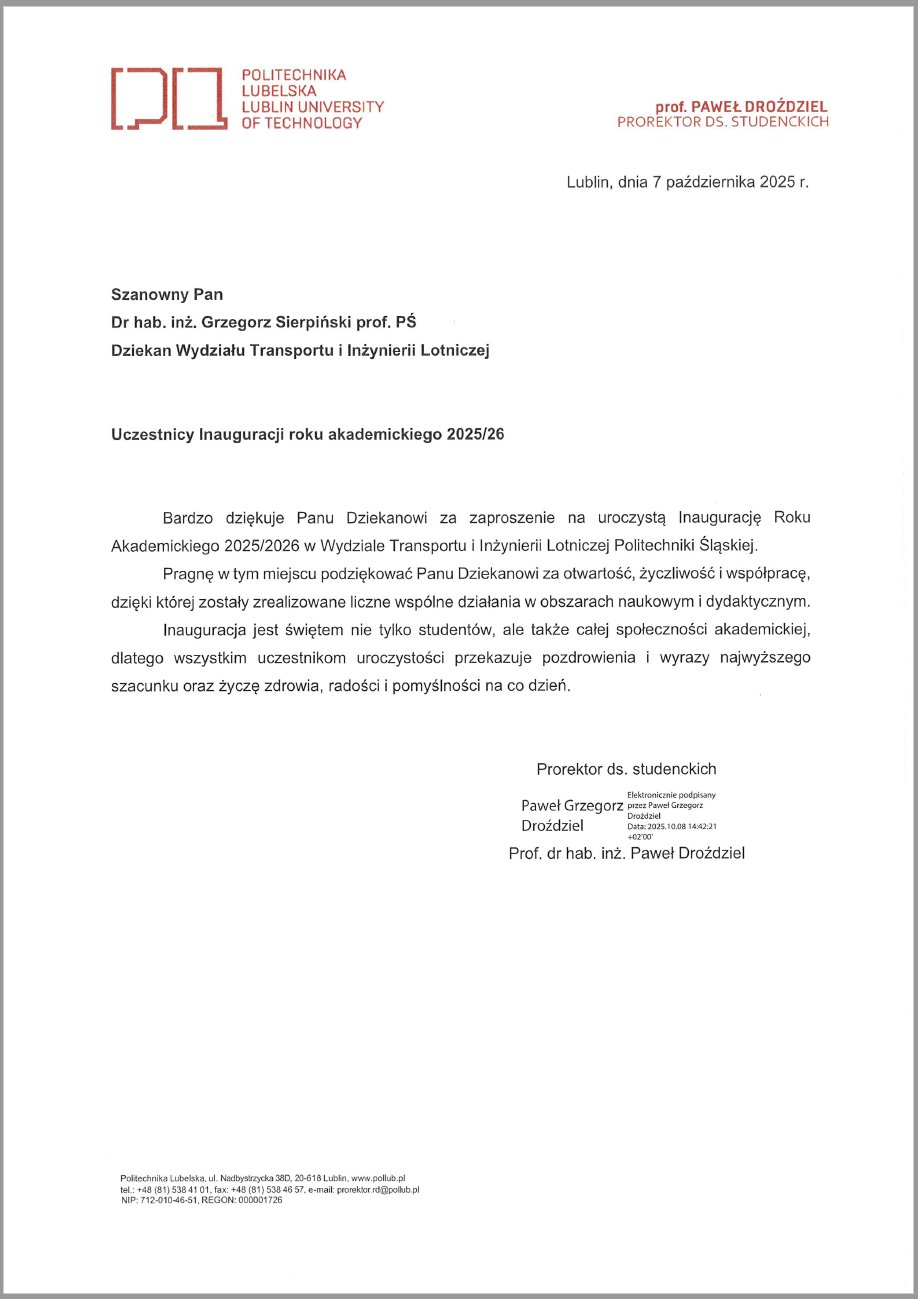 Prorektor Paweł Droździel