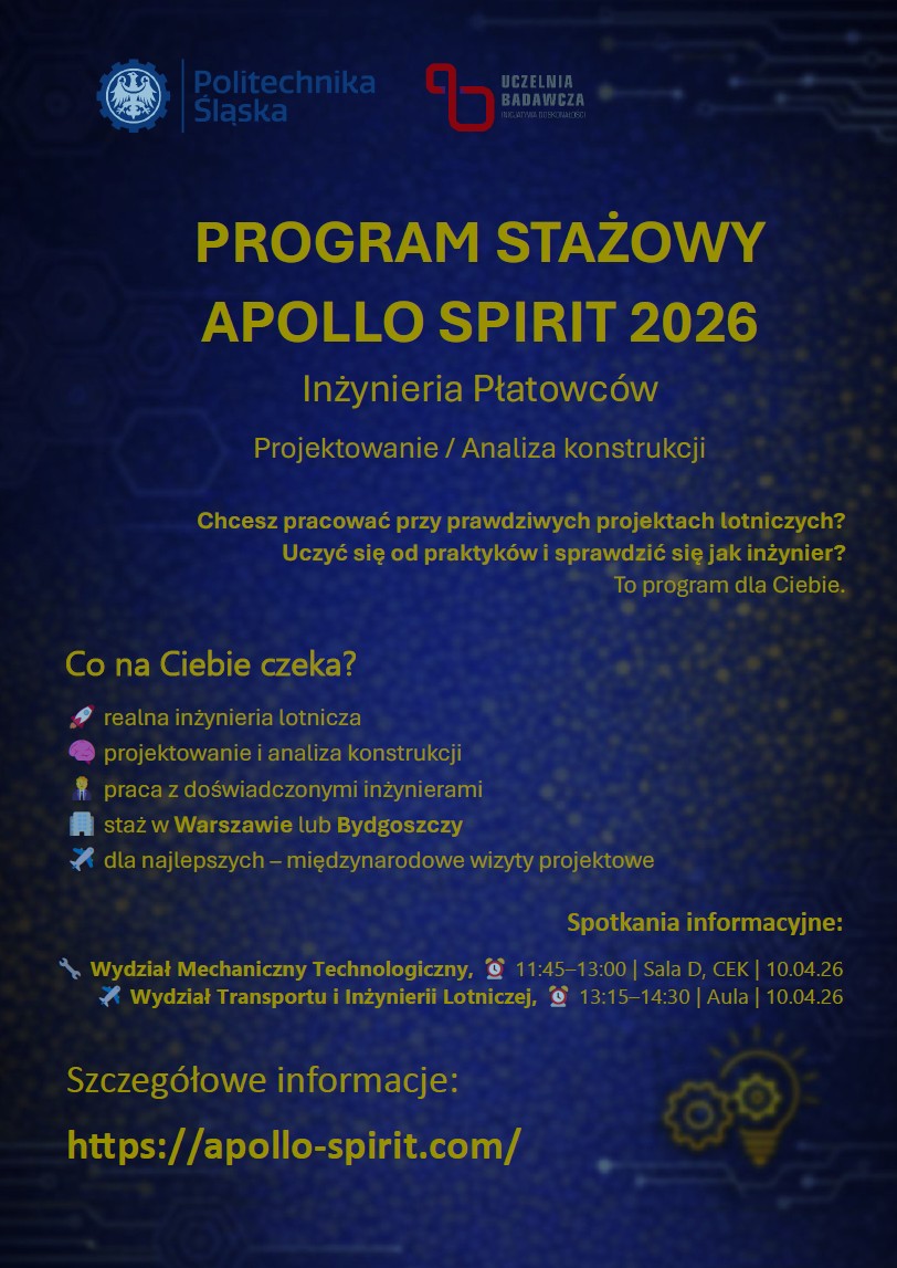 program stażowy Apollo Spirit 2026, inżynieria płatowców, projektowanie i analiza konstukcji