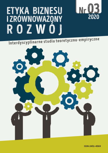 Strona tytułowa biuletyny Etyka Biznesu i Zrównoważony Rozwój nr 3/2020