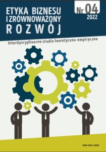 Strona tytułowa biuletyny Etyka Biznesu i Zrównoważony Rozwój nr 4/2022