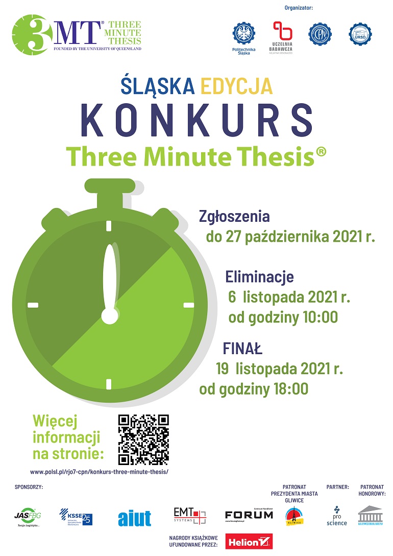 Banner konkursu Three Minute Thesis