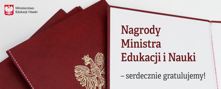 Na grafice widzimy zdjęcia brązowych dyplomów oraz napisy nagroda Ministra Edukacji i Nauki i logo ministerstwa