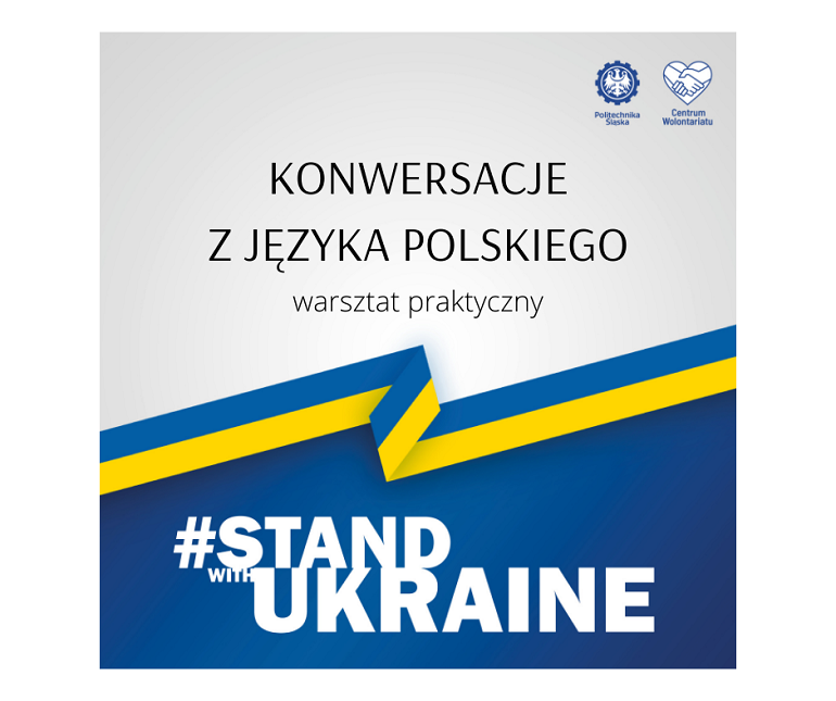 Na graficie widzimy napisy zapraszające na konwersacje z języka polskiego