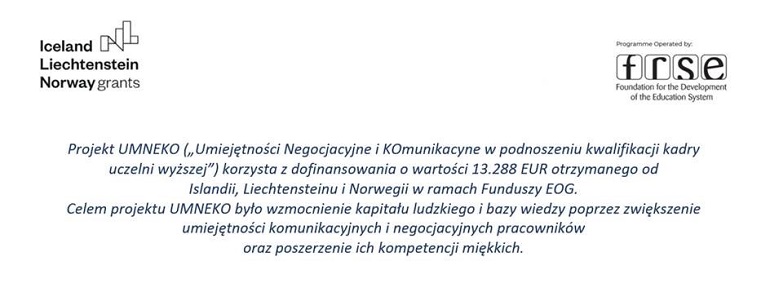 Na graficie widzimy loga instytucji, które sfinansowały szkolenia oraz opisy krótkie projektu