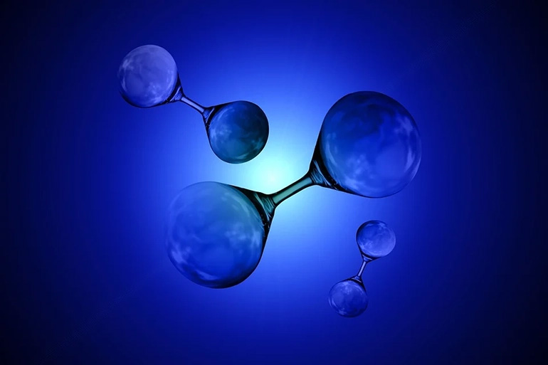 Grafika przedstawiająca chemiczne molekuły.