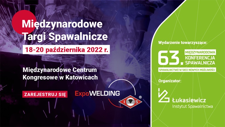 Na grafice widzimy zaproszenie na Targi Spawalnicze ExpoWELDING