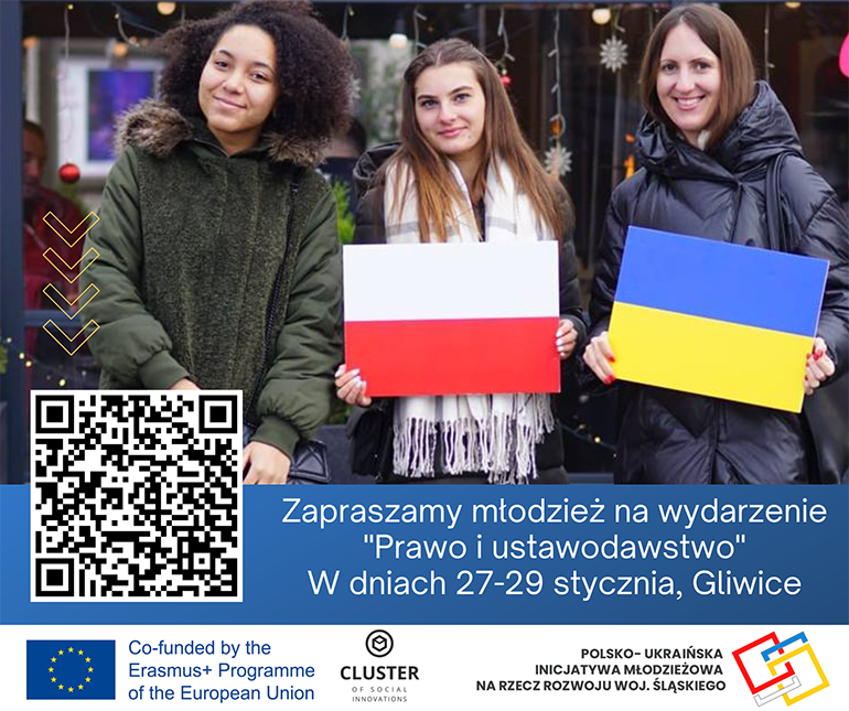 plakat z trojgiem młodych ludzi