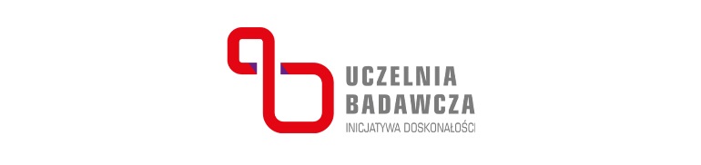 Na białym tle widzimy czerwone logo Uczelni Badawczej