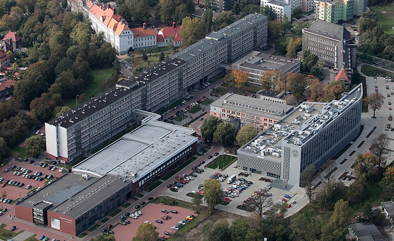 na zdjęciu kampus Politechniki Śląskiej z lotu ptaka