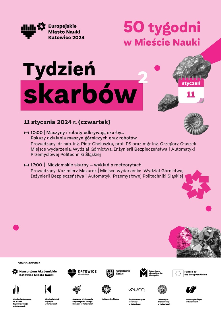 różowa grafika na której widzimy plan imprezy w czwartek