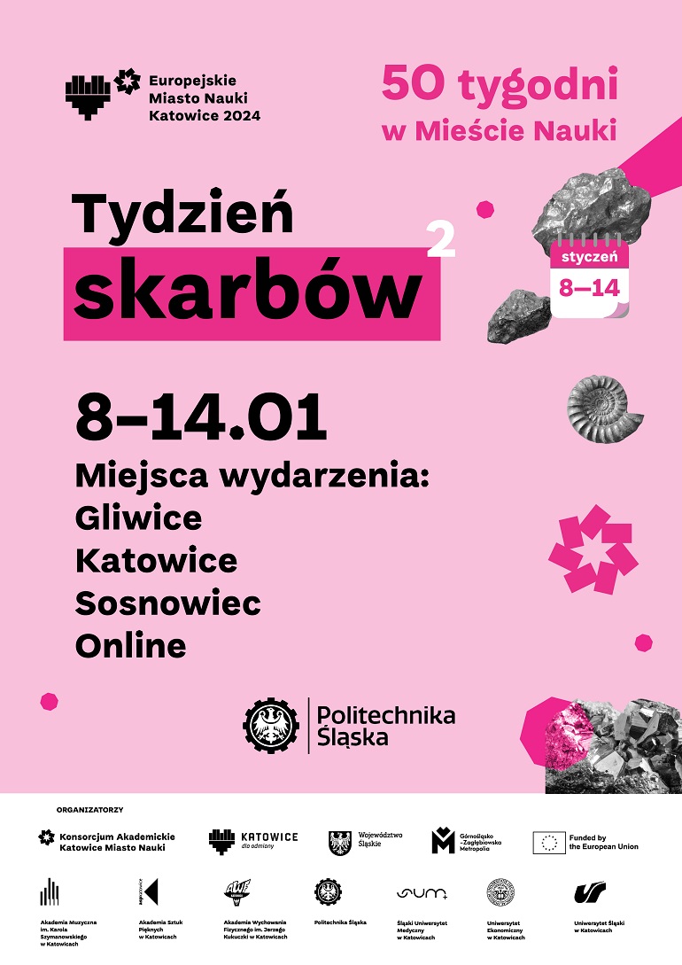 różowa grafika z napisem tydzień skarbów