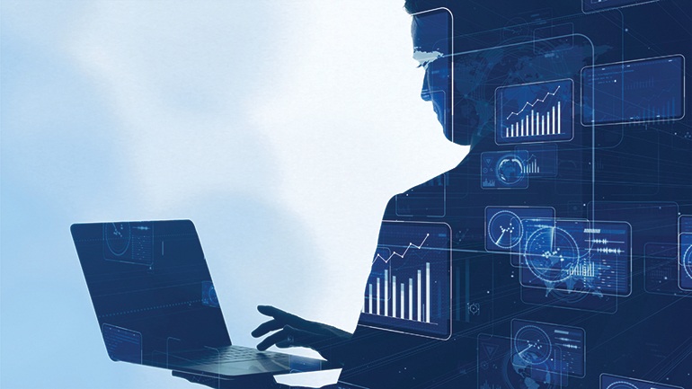 AI (Artificial Intelligence) concept. Communication network.