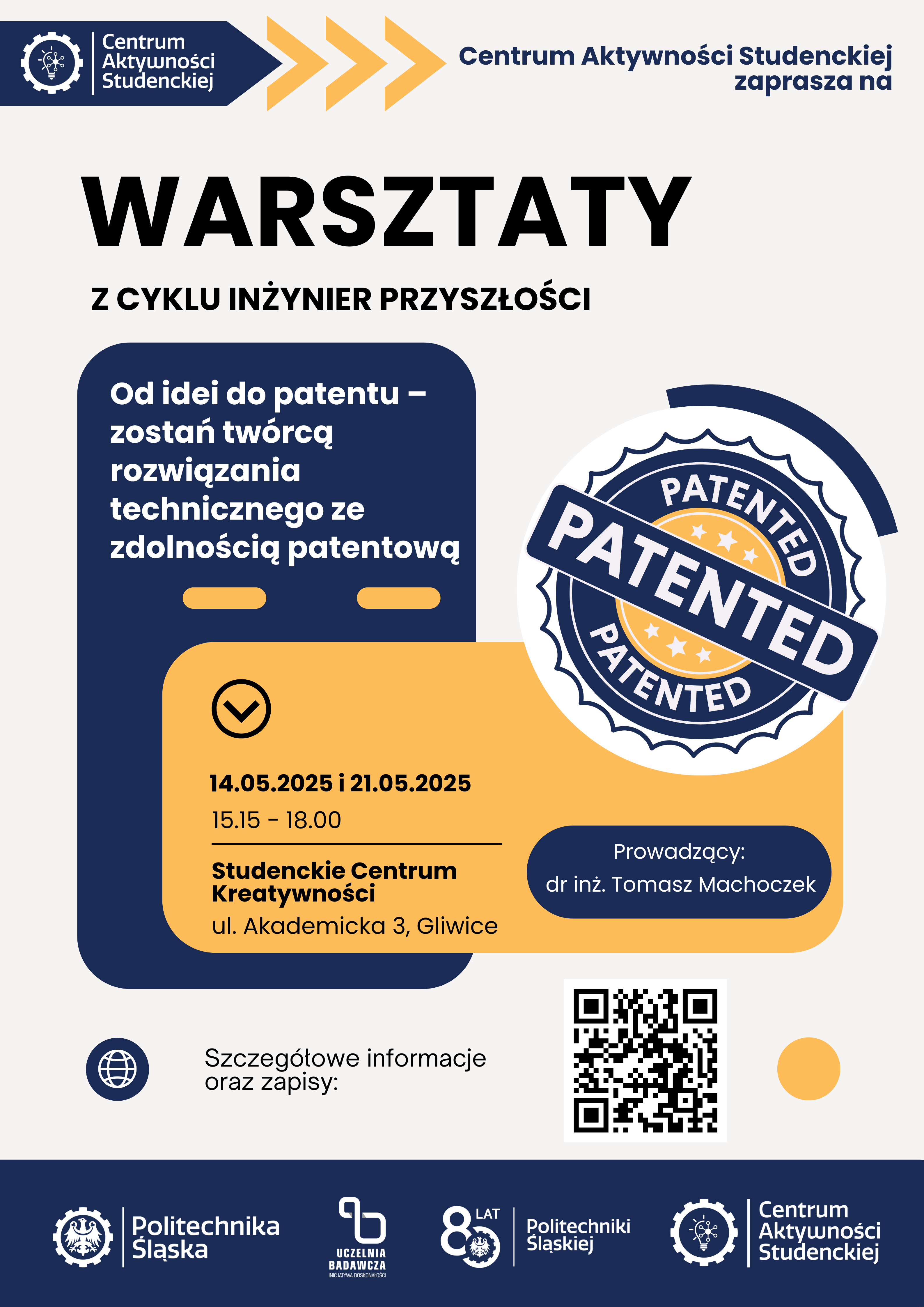 Warsztayty Od Idei do patentu PLAKAT