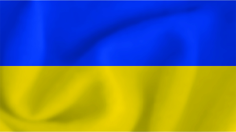 Ukrainian national flag. Waving flag of Ukraine. Vector illustration