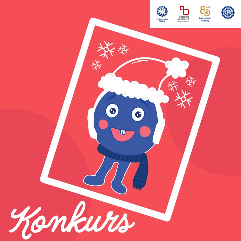 na grafice granatowy ludzik w czapce św. Mikołaja