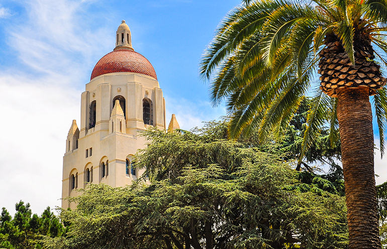 The tower houses the Hoover Institution Library and Archives, an archive collection founded by Herbert Hoover before he became president of the United States.