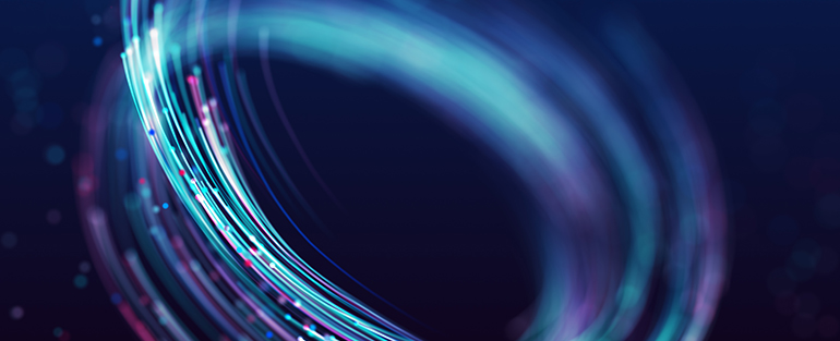 3D Abstract blue and purple particles vortex design. Digital light glow particle tornado background.